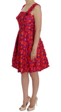 Pink Patterned A-line Above Knees Dress Dolce & Gabbana