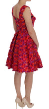 Pink Patterned A-line Above Knees Dress Dolce & Gabbana