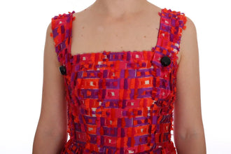 Pink Patterned A-line Above Knees Dress Dolce & Gabbana