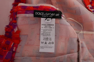 Pink Patterned A-line Above Knees Dress Dolce & Gabbana