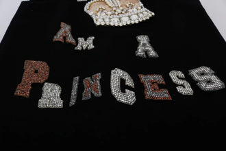 Black I AM A PRINCESS Crystal Shift Dress Dolce & Gabbana