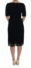 Black Floral Ricamo Sheath Dress Dolce & Gabbana