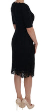 Black Floral Ricamo Sheath Dress Dolce & Gabbana