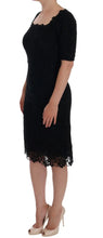 Black Floral Ricamo Sheath Dress Dolce & Gabbana