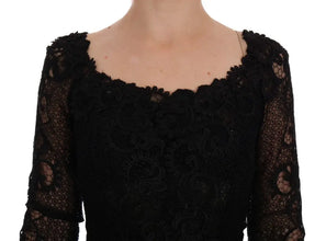 Black Floral Sheath Dress Dolce & Gabbana