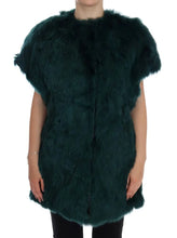 Green Alpaca Fur Vest Sleeveless Jacket Dolce & Gabbana