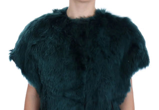 Green Alpaca Fur Vest Sleeveless Jacket Dolce & Gabbana