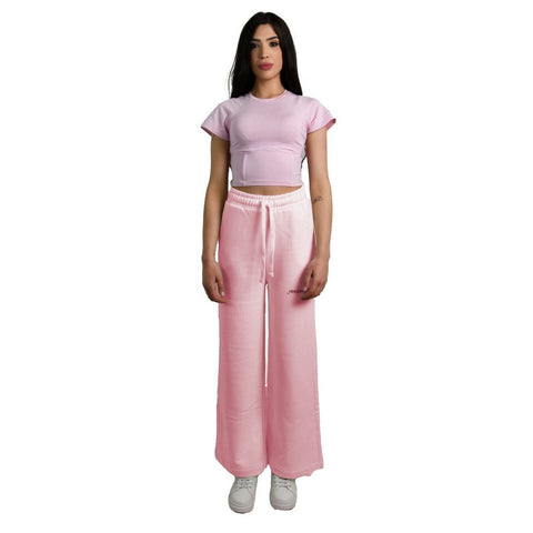 Chic Pink Palazzo Pants with Drawstring Hinnominate
