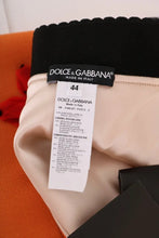Orange Wool Crystal Sequin Appliques Skirt Dolce & Gabbana