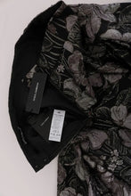 Black Silver Brocade Floral Skirt Dolce & Gabbana