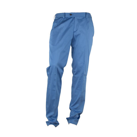 Light Blue Cotton Men Trouser Made in Italy