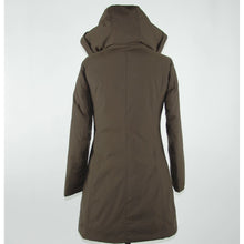 Elegant Brown Polygon Jacket with Hood Emilio Romanelli