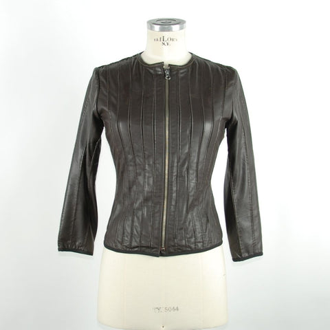 Black Leather Women Jacket Emilio Romanelli