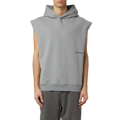 Gray Cotton Men Hooded Sweater Hinnominate