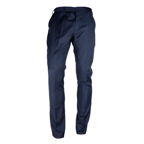 Blue Wool Men's Trousers Made in Italy
