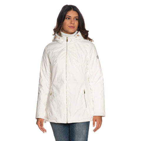 White Polyester Women's Jacket Yes Zee