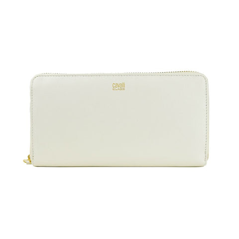 White Calfskin Women Wallet Cavalli Class