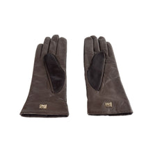 Brown Cowhide Women Glove Cavalli Class