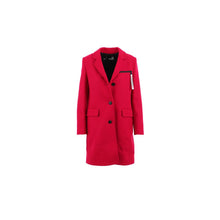 Chic Pink Woolen Coat with Logo Details Love Moschino