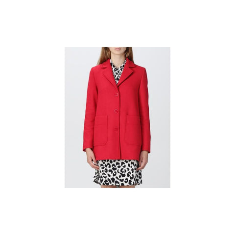 Chic Pink Wool Blend Jacket Love Moschino