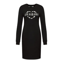 Chic Cotton Blend Logo Dress Love Moschino