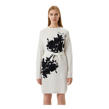 Elegant Embroidered Wool Blend Long Dress Love Moschino