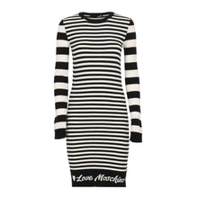 Elegant Striped Knit Dress with Long Sleeves Love Moschino
