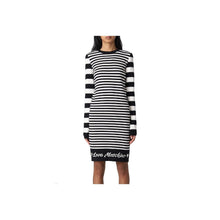 Elegant Striped Knit Dress with Long Sleeves Love Moschino