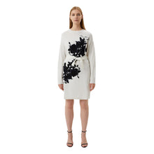 Elegant Embroidered Wool Blend Long Dress Love Moschino