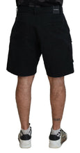 Dsquared² Black Cotton Cargo Boxer Above Knee Shorts