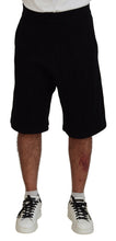 Dsquared² Black Solid Pull On Men Casual Bermuda Shorts