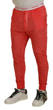 Dsquared² Orange Cotton Elastic Waist Logo Men Pants