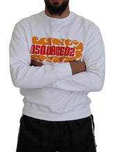 Dsquared² White Cotton Printed Long Sleeves Pullover Sweater