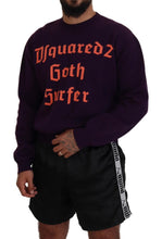 Dsquared² Purple Cotton Printed Men Pullover Sweater