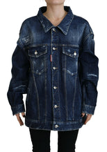Dsquared² Blue Distressed Collared Denim Jacket