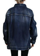 Dsquared² Blue Distressed Collared Denim Jacket