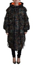 Dsquared² Green Hooded Goth Camouflage Print Parka Coat Jacket