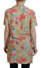 Dsquared² Multicolor Printed Collared Button Front Long Blouse Top