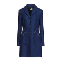 Blue Wool Women Coat Love Moschino