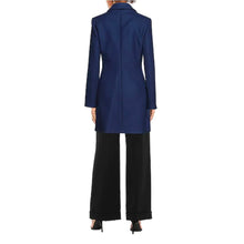 Blue Wool Women Coat Love Moschino