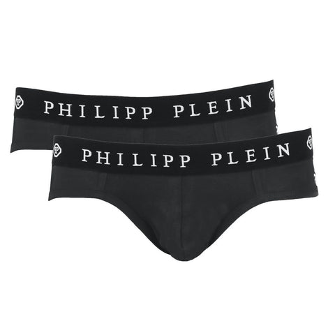 Black Cotton Men Boxer Short Pack Philipp Plein