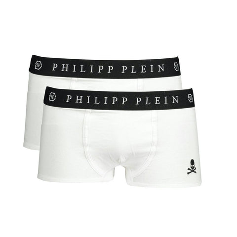 White Cotton Men's Boxer Philipp Plein