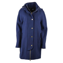 Blue Wool Women Coat Love Moschino