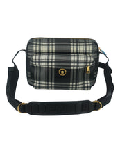 Elegant Grey Leather Crossbody Bag Versace