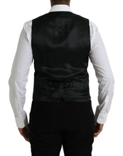 Dolce & Gabbana Black Wool Formal Dress Waistcoat Vest