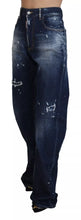 Dsquared² Blue High Waist Tattered Denim Jeans San Diego
