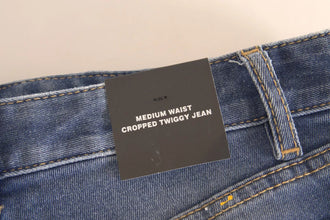 Dsquared² Blue Mid Waist Cropped Twiggy Denim Jeans