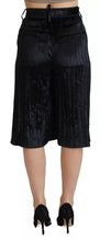 Dsquared² Black Pleated High Waist Wide Leg Cropped Pants