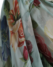 Dolce & Gabbana Blue Floral Print Tiered Long Maxi Dress