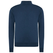 La Martina Blue Wool Men Sweater with Half Zip Closure